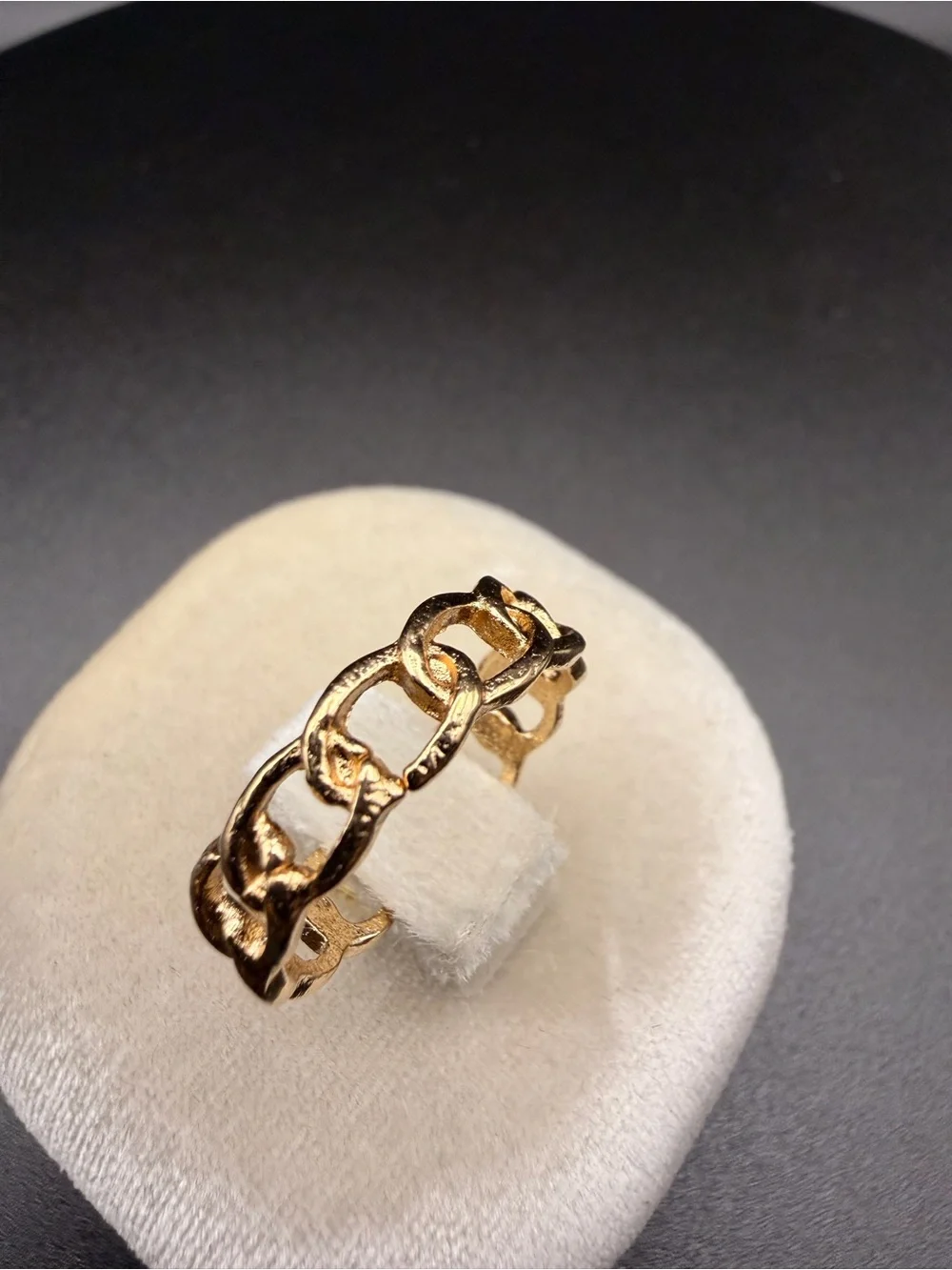 Gold Chain Stackable Women's Ring - Gold Tone
